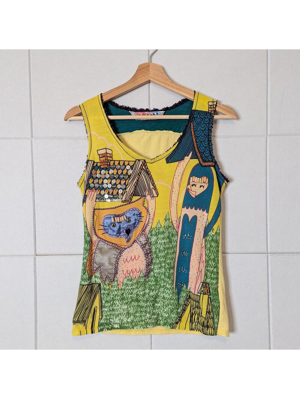Smash! Barcelona graphic artsy patchwork euro tank